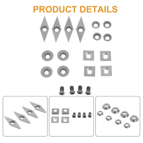 Homena 20pcs/Set Tungsten Carbide Cutters Inserts Set For Planing Machines Wood Lathe Turning Tools Power Tool Replacement Parts