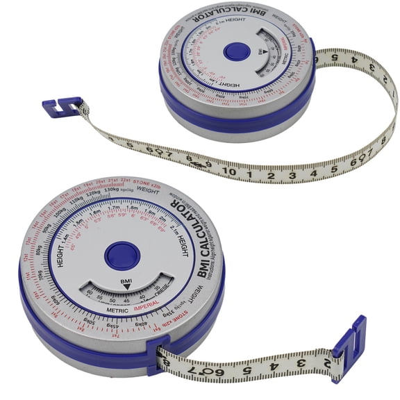 Homena 2PCS 2 Meters BMI Body Mass Index Retractable Tape Calculator Diet Tape Measures