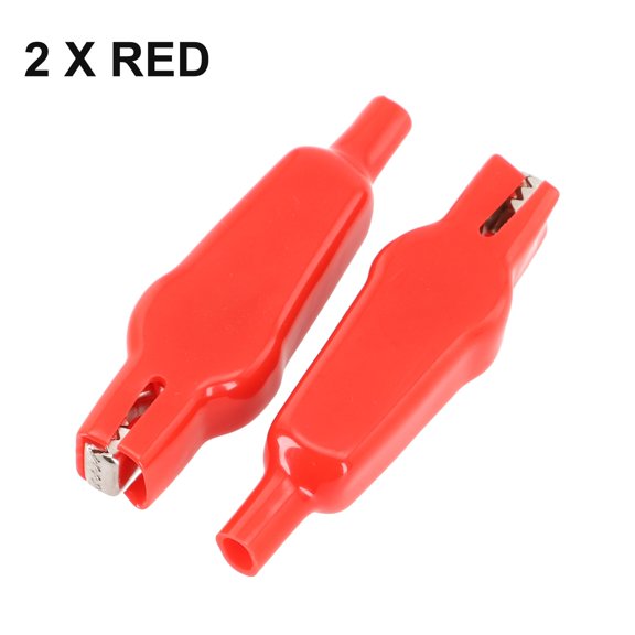 Homena 2PCS Sheathed Alligator Clips Electrical DIY Tests Leads Alligator Double-Ended Crocodile Clips Roach Electrical Jumper Wire