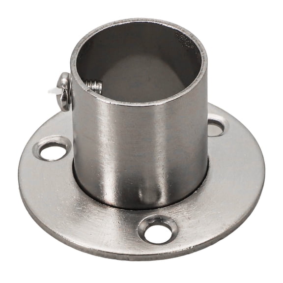 Homena 2PCS Wardrobe Bracket Stainless Steel Rod Socket Flange Rod Holder Closet Rod End Support Clothes Pole Rod Flange Connection