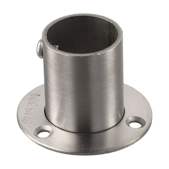 Homena 2PCS Wardrobe Bracket Stainless Steel Rod Socket Flange Rod Holder Closet Rod End Support Clothes Pole Rod Flange Connection