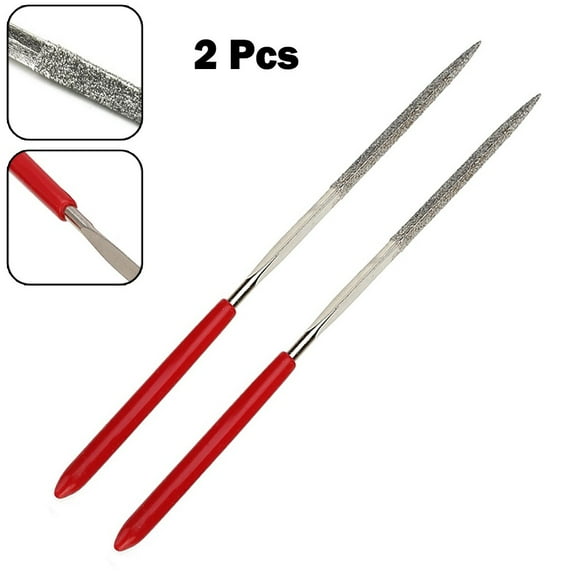 Homena 2Pc Triangular Diamond Files For Filing In Hard To Reach Areas On Steel Glass Stone Metal Wood Plastic Grinding Hand Tool