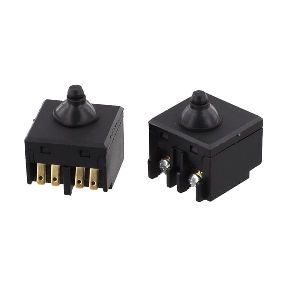 Homena 2pcs 2.5X2.5cm Angle Grinder Push Button Switchs For 100mm 4inch Angle Grinder Polisher Accessory Replacement Black Switch