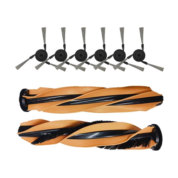 Homena 2pcs Main Brushes With 6pcs Side Brushes For Mova Z60 Ultra/Pro Roller Full-Function/Standalone Robot Vacuum Cleaner Accessories
