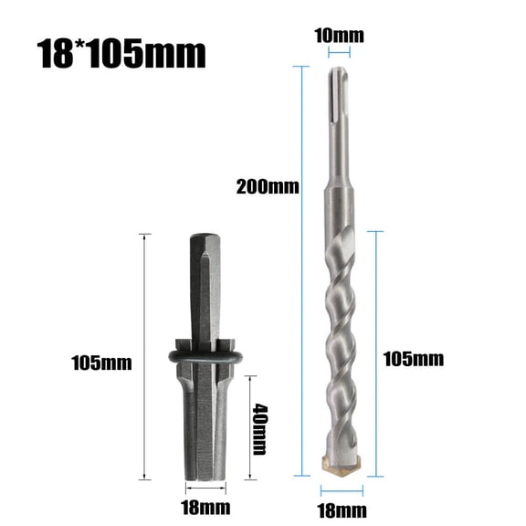 Homena 2pcs Rock Stone Splitters With 10mm SDS-PLUSDrill Bit Metal Plug Wedges Concrete Rock Splitters Stone Splitting Tool Drilling
