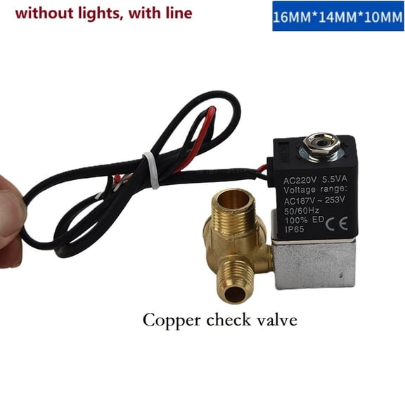 Homena 2pcs Solenoid Valve Mute Oil-Free Machine Check Valve Bleed Valve Air Compressor Air Pump Components Pneumatic Parts
