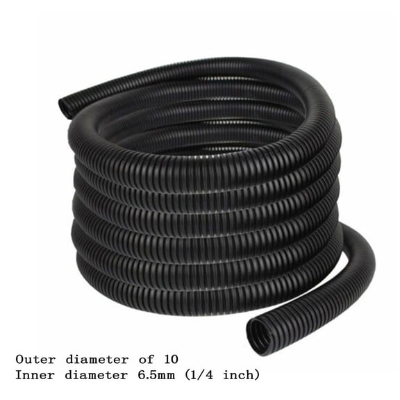 Homena 30M Insulation Corrugated Tube Pipe Wire Harness Casing Cable Sleeves 1/4'' 3/8'' Black Split Wire Conduit Polyethylene Tubing