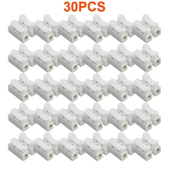 Homena 30pcs CH2 Spring Connector Quick Wire Crimp Connector Cable Clamp Terminal Block LED Strip Light Spring Clips Spare Parts