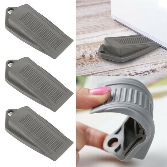 Homena 3PCS Rubber Door Stopper Wedge Nail-free Safety Door Stops Anti-bump Door Holder Gear Gate Resistance Door Stop Hardware