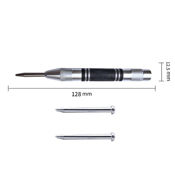 Homena 3Pc Automatic Center Punch Automatic Center Pin Mark Puncture Adjustable Marker Automatically Design Professional Hand Tools