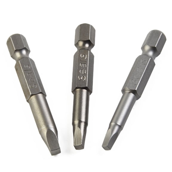 Homena 3Pcs 50mm Electric Driver Bits Square Head Screwdriver Bits Tool Set Security Magnetic Head Repair Hand Tool Bit Kit