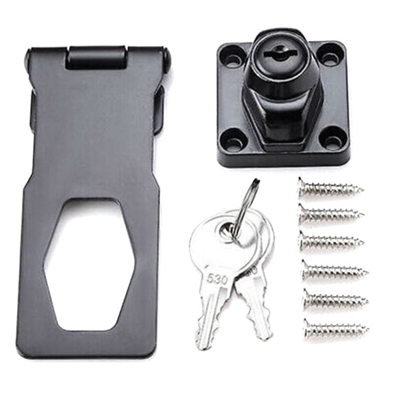 Homena 3inch Padlock Hasp Lock Black Zinc Alloy Shed Latch Padlock For Door Locker Drawer Cabinet Household Wardrobes Box Shed