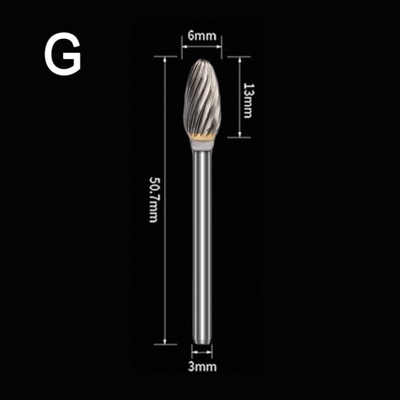 Homena 3mm Shank Tungsten Steel Solid Carbide Burrs Burrs Carving Cutting Drill Rotary Silver Tungsten Steel Useful High Quality