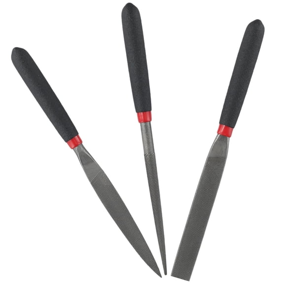 Homena 3pcs Small Steel Files Kit Needle File 118mm Length Flat Round Half Round Blade For Stone Glass Metal Carving Craft Hand Tool