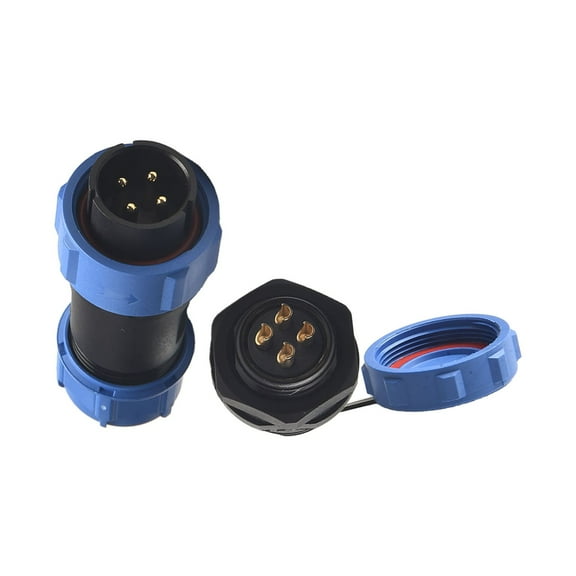 Homena 4 Pin Power Circular Connector Male Plug & Female Socket Outdoor Waterproof IP67