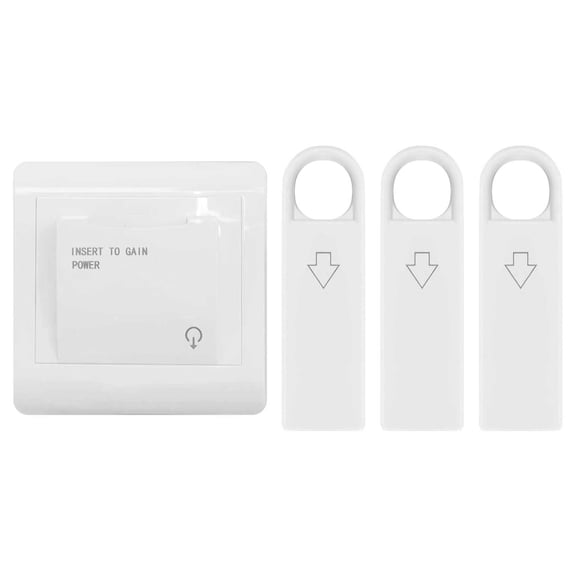 Homena 40A 86 Type Hotel Card Power Switch Push Button Insert Key Energy Saving Electrical Switch With 3 Card Keys 220V 50Hz-60Hz