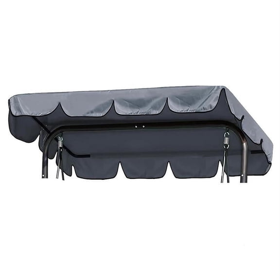 Homena 420D Swing Chair Canopy Outdoor Courtyard Garden Chair Top Shading Cloth 210x145x18CM Green Gray Oxford Cloth Top Rain Cover
