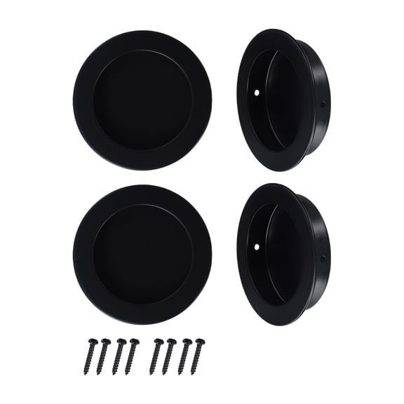 Homena 4PCS Recessed Cabinet Handle Drawer Knobs Round Finger Pull Furniture Sliding Door Handle Flush Pocket Inset Edge Pulls Hardware