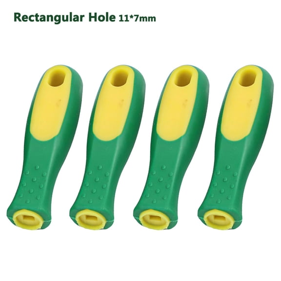 Homena 4Pcs Rubber Files Handles Files Supplies 4-1/3Inch Length Round Rectangular Hole Files Handles For Metal File Wood Rasp Chainsaw