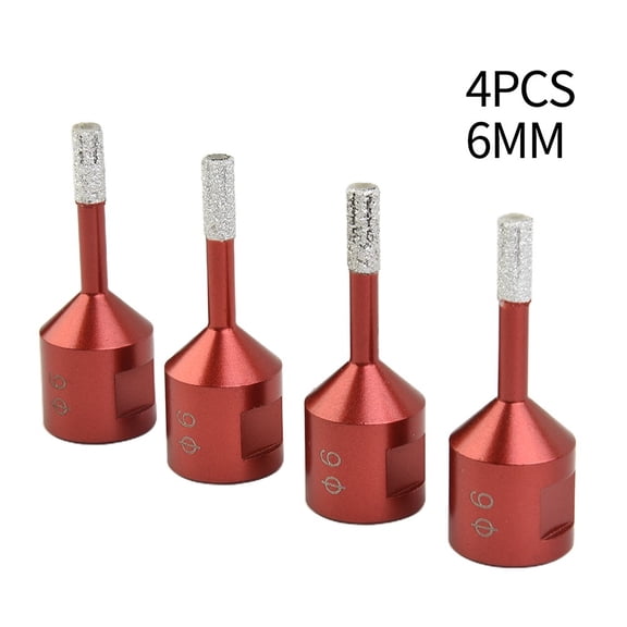 Homena 4Pcs/kit Red 6mm Dry Diamond Drill Bits For Angle Grinder Porcelain Granite Tile Glass Ceramic Saw Drill Bits Power Tools