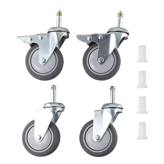Homena 4pcs 3 Inch Rubber Swivel Stem Caster Trolley Casters For Heavy Duty TPR Casters Spinner Wheel For Rubbermaid Mop Buckets