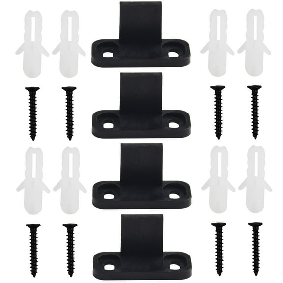 Homena 4pcs Sliding Door Slides Rails Anti-Swing Barn Door Hanging Rail Floor Guide Stay Roller Household Hardware Accessories