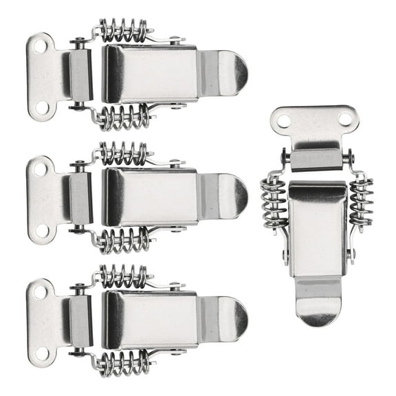Homena 4pcs Stainless Steel Spring Loaded Draw Toggle Latch Catch Clamp Clip Hasps For Toolbox Storage Box Wooden Cabinet