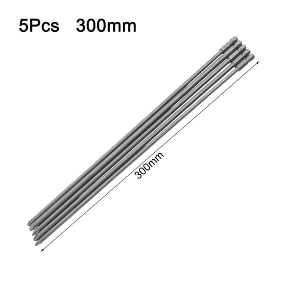 Homena 5PCS/Set 300mm Magnetic Cross Screwdriver Bit PH2-extended Screwdriver Head For Electric Screwdriver Manual Tool Accessories