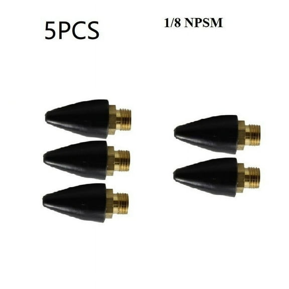 Homena 5Pcs Air Nozzle Replacement Tip For Air Blow Guns Pneumatic Tool Replacement Head 1/8 Inch NPSM Thread Male Rubber Brass Tip