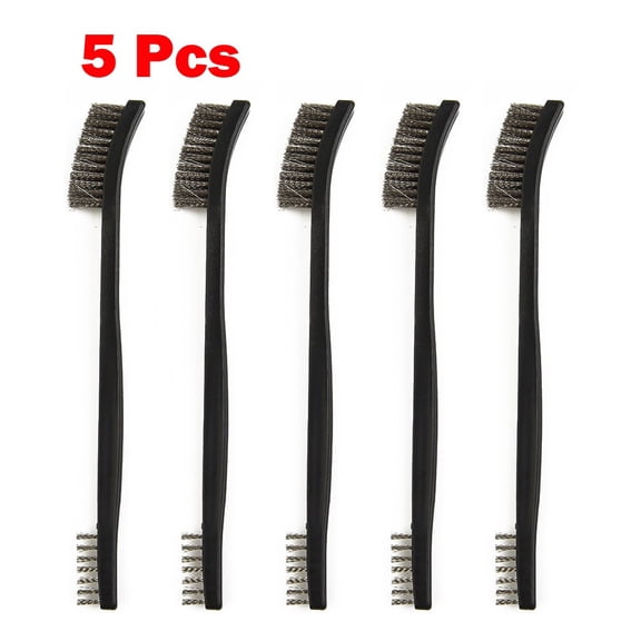 Homena 5pcs Double Head Wire Brush Set Steel Brass Nylon Cleaning Polishing Metal Rust For Hand Tools Wire Brushes Accessory In Stock