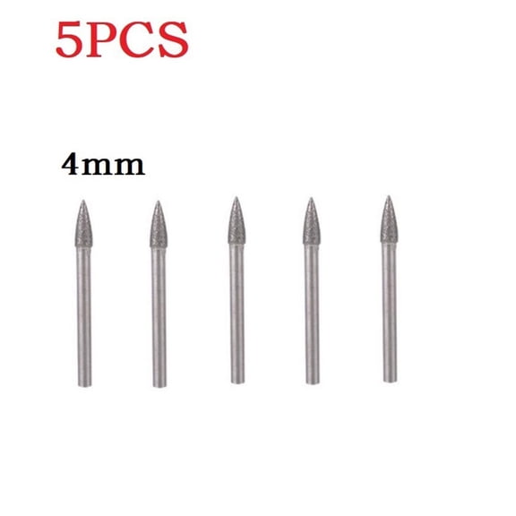 Homena 5pcs Grinding Head Diamond Triangle Burr Drill Bits For Carving Engraving Drilling Ceramic Glass Gemstone 4-12mm Abrasive Tool