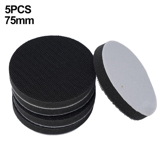 Homena 5pcs Soft Sponge Interface Pads 50/75mm Sanding Pad Hooks Loop Sander Discs Polishing Buffer Backing Mat Abrasive Tools