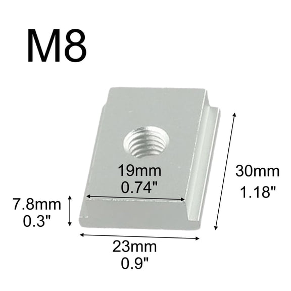 Homena 5pcs T-track Slider For Woodworking Tool Milling Table M6/M8 T-Track Slider Aluminum Alloy T Slot Nut Replacement Spare Parts