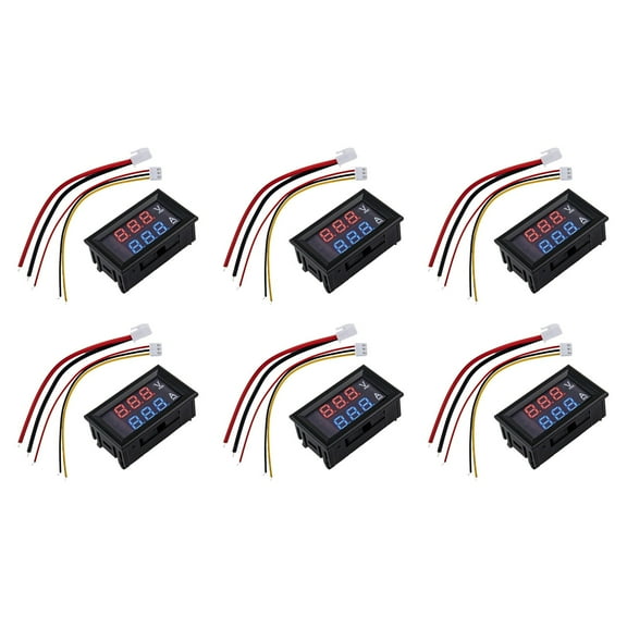 Homena 6 Pack LED Digital Voltmeter Ammeter with Automatic Decimal Point Feature