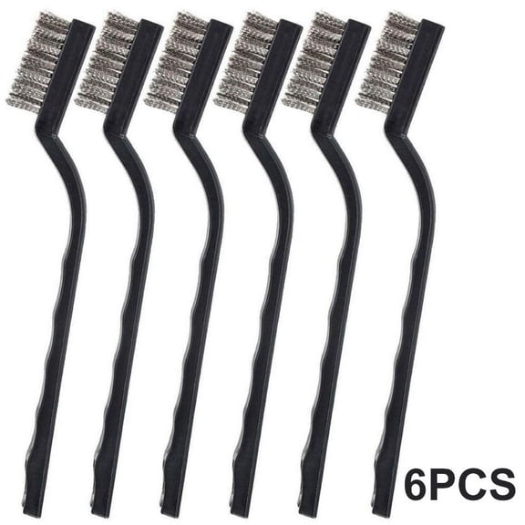 Homena 6-piece Set Of Mini Small Stainless Steel Wire Cleaning Brushes, Rust Removal Cleaning Tools For Metal Mechanical Parts