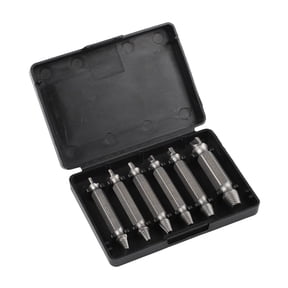 Homena 6PCS Damaged Screw Extractor Broken Bolt Double-headed Drill Bits Tool HSS High speed steel Parts Remover Replace