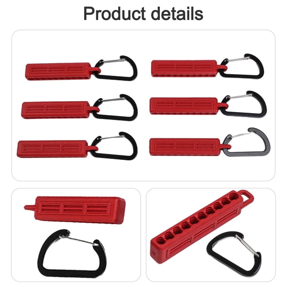 Homena 6Pcs Screwdriver Bit Holder W/Carabiner 13*9*1.5 1/4 Hex Adapter Drill Bit Storage Belt Portable Tool For Woodworking Hand Tool