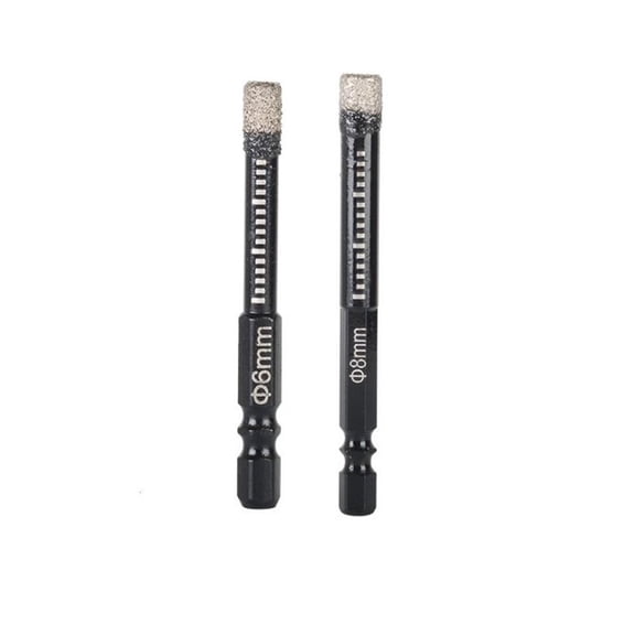 Homena 6mm 8mm Diamond Tipped Dry Drill bits 2PCS for Masonry Concrete Tile/Ceramic