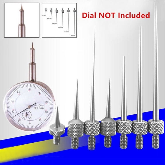 Homena 6pcs Dial Digital Test Indicator Contact Point Stem Rod Indicator Turntables M2.5 Threaded Shank Depth Gauge Measuring Tools