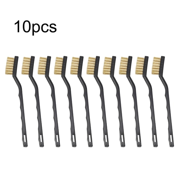Homena 7 Inch Stainless Steel Copper Wire Brushes 10-Pack Rust Remover Scrubbing Cleaning Tool Mini Cleaning Industrial Wire Toothbrush