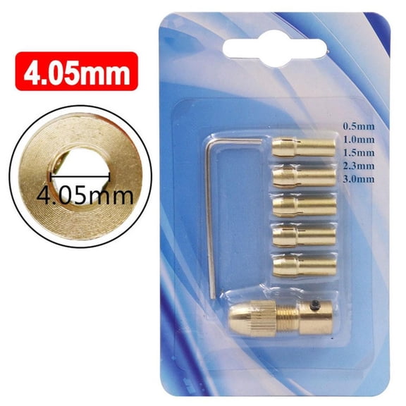 Homena 7pcs Chucks Adapter Mini Drill 2.35/3.17/4.05/5.05mm Brass Collet For Hand Drills Motor Shaft Replacement Power Tools Accessory