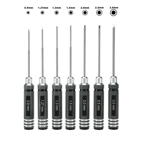 Homena 7pcs Hex Screw Driver Screwdriver Set 0.9/1.27/1.3/1.5/2.0/2.5/3.0mm Hexagon Screwdriver RC Hobby Tool For RC Model Screw Driver