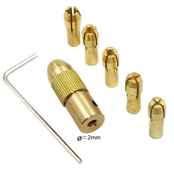Homena 7pcs Mini Drill Chuck Collet Set For Punching Hole On ABS Plate Soft Wood Cardboard Hand Drill Electric Drill Power Tools