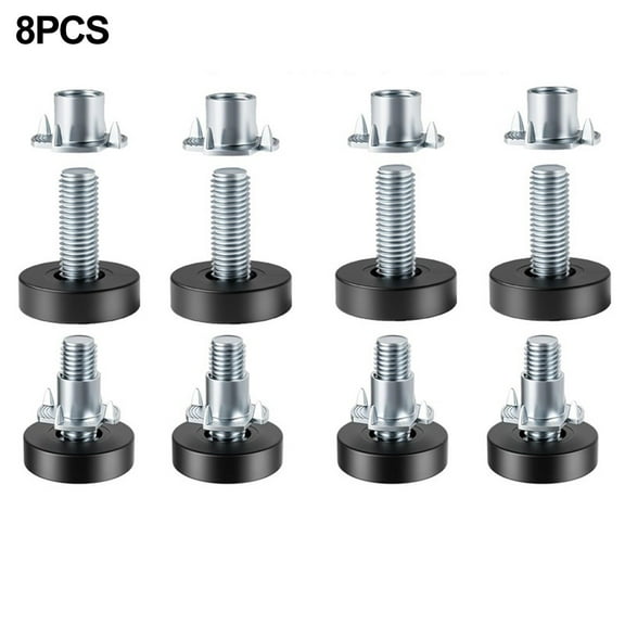 Homena 8PCS Furniture Adjustable Levelers Feet Screw In Thread Furniture Feet Levelers Anti-Slip Table Chair Cabinet Leg Leveler