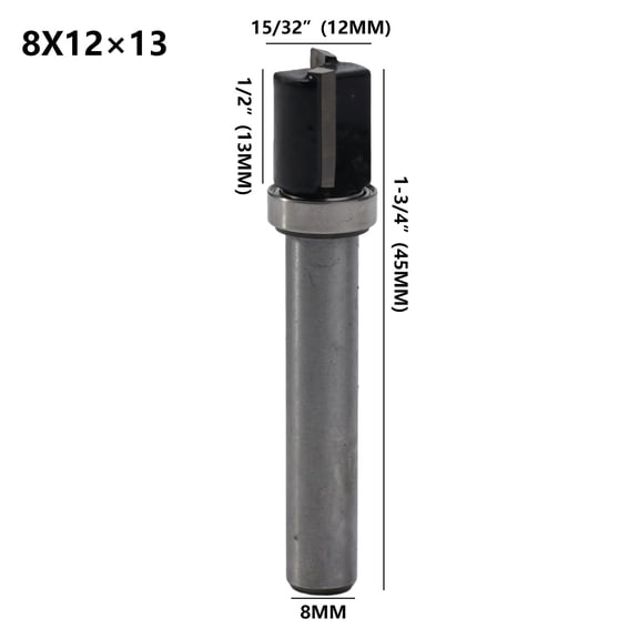 Homena 8mm Shank Flush Trim Router Bit Pattern Bit Wood Milling Cutter Woodworking Home DIY Power Tool Replacement Accessories