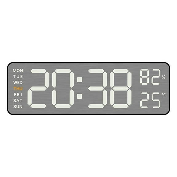 Homena 9 Inch Large Digital Wall Clock USB Powered Humidity Week Dimmer Table Clock