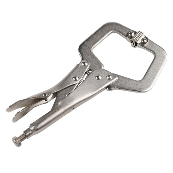 Homena 9 Inch Silver Steel C Clamp Locking Welding Pliers Wood Tenon Locator Woodworking Grip Tenon Locator Adjustable Jaw Hand Tools