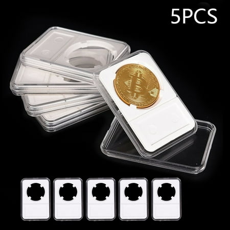 Homena Acrylic Coin Slab Display Box Case Protector for Commemorative Coins (5 Pack)