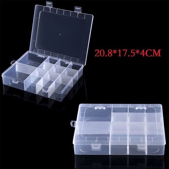 Homena Adjustable Plastic Screw Holder Case Organizer with 14 Compartments Storage Box