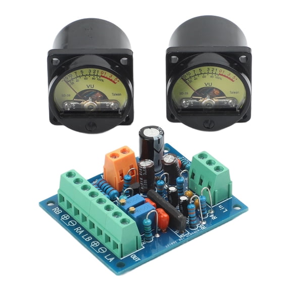 Homena Analog VU Meter Panel Kit 2pcs with Backlight and Driver Board for Accurate Decibel Level Testing and Audio Use
